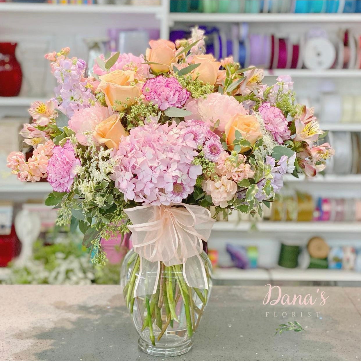 Florist’s Choice Passionate Peach Assortment Dana's Florist Castro
